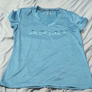 Ariat AriatTEK Heat Series Blue V-Neck Tee Logo Size M